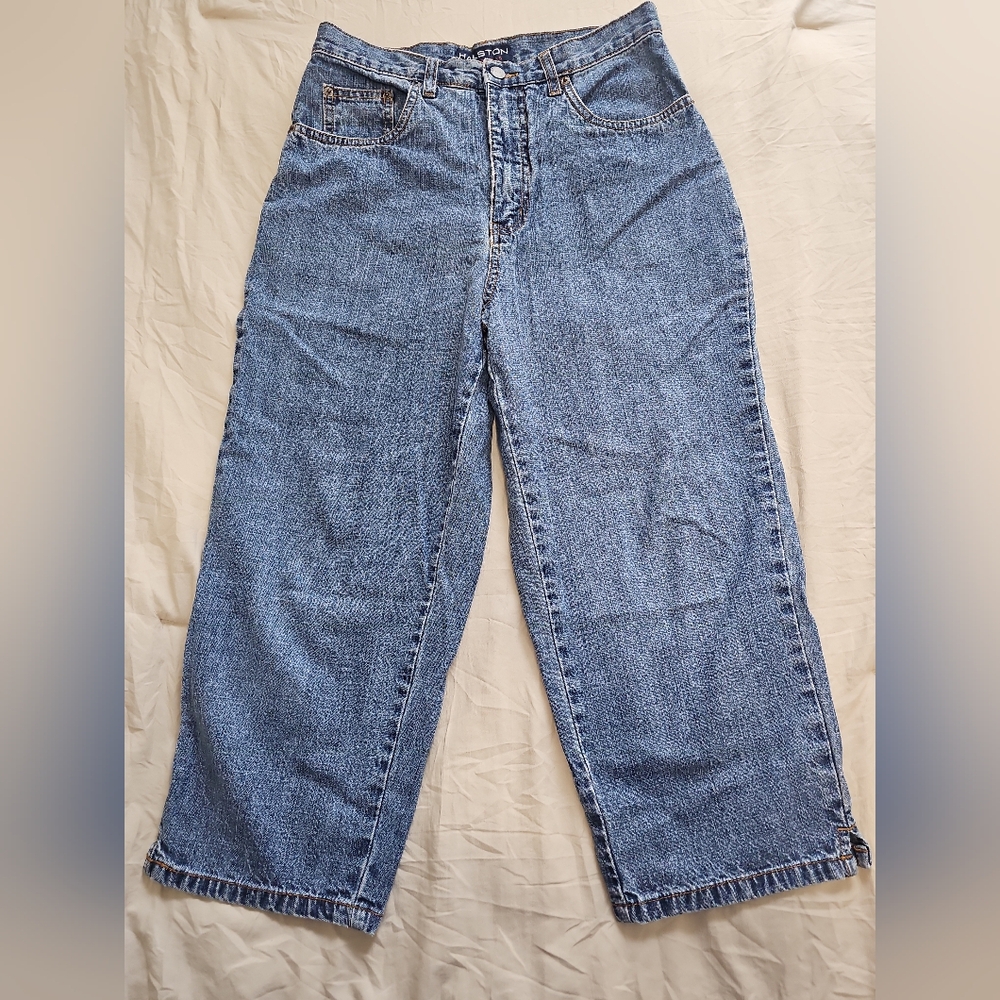 Classic Wide-Leg Blue Denim Jeans - Women's